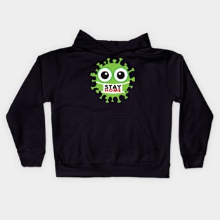 stay home funny masked virus Kids Hoodie